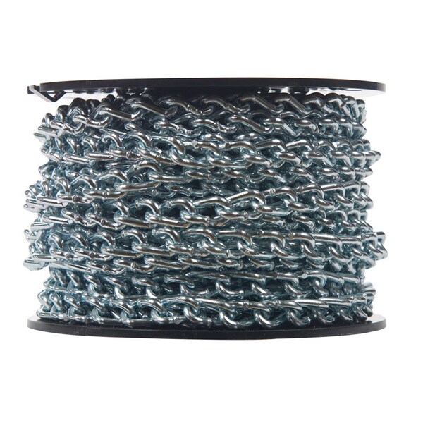 Campbell No. 2/0 Twist Link Carbon Steel Machine Chain 3/16 in. D X 70 ft. L